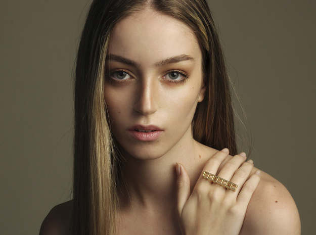 STRUCTURE Nº 1 RING in 14k Gold Plated Brass: 7 / 54