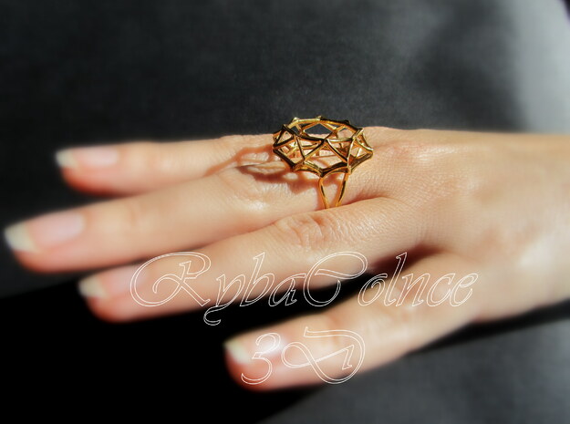 Ring  size 6 US (16.5 mm) in 14k Gold Plated Brass