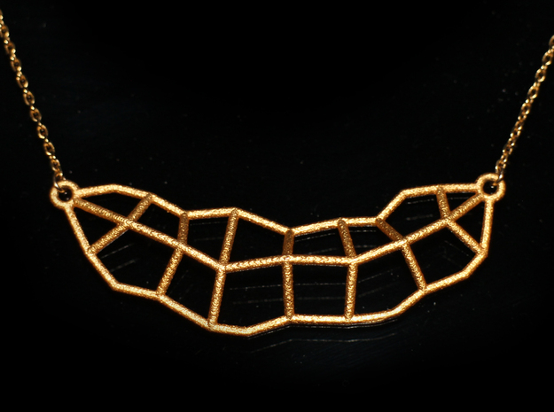 Leaf Necklace Mini in Polished Gold Steel