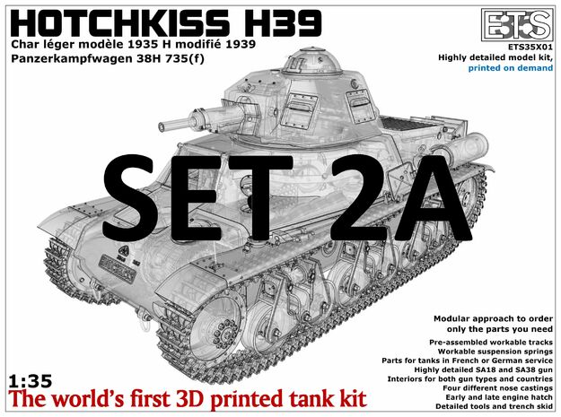 ETS35X01 Hotchkiss H39 - Set 2 option A - SA18 in Smooth Fine Detail Plastic