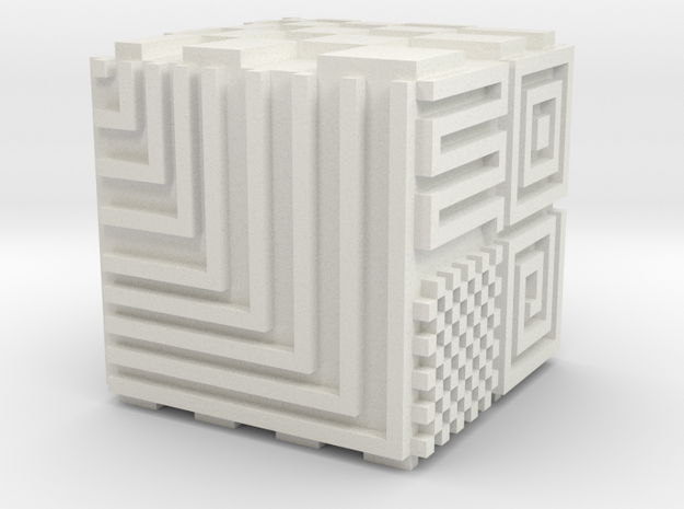 Opical Art Cube in White Natural Versatile Plastic