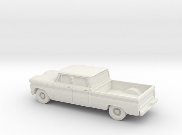 1/87 1960-61 Chevrolet C10 Fleetside Crew Cab in White Natural Versatile Plastic