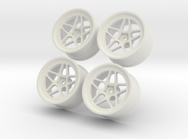 1.10 Touring Car Vossen LC104 Wheels Set in White Natural Versatile Plastic