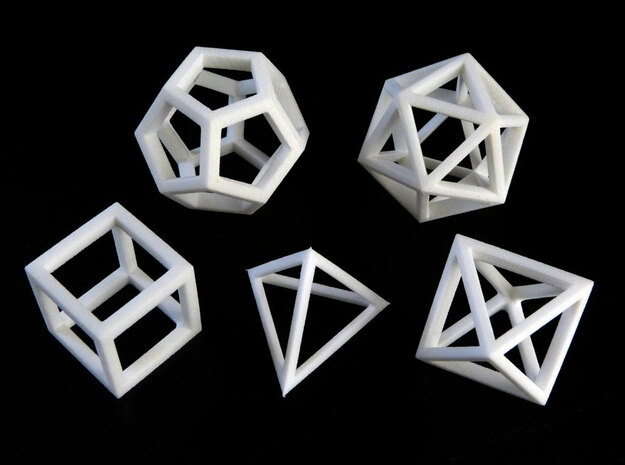 Regular polyhedra in White Natural Versatile Plastic