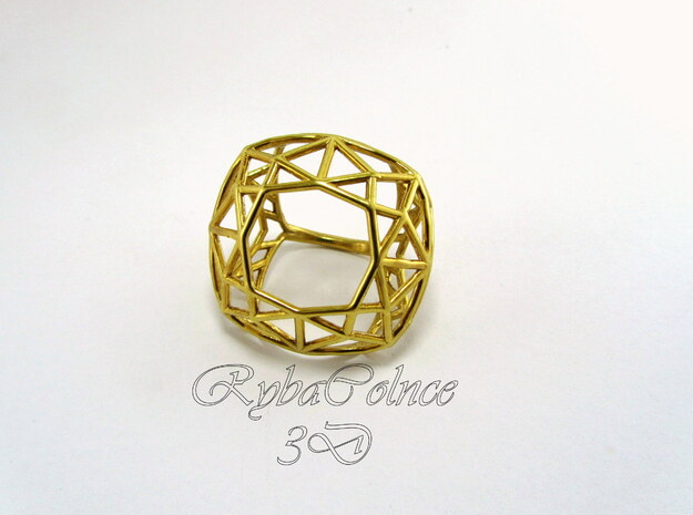 Ring The Diamond / size 6 US in Polished Brass