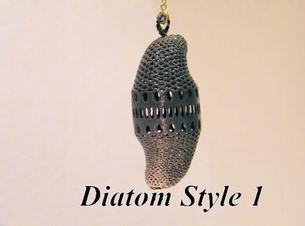Diatom style #1 in Polished Bronzed Silver Steel