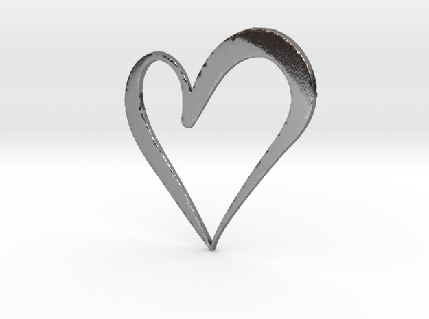 Big Heart in Polished Silver