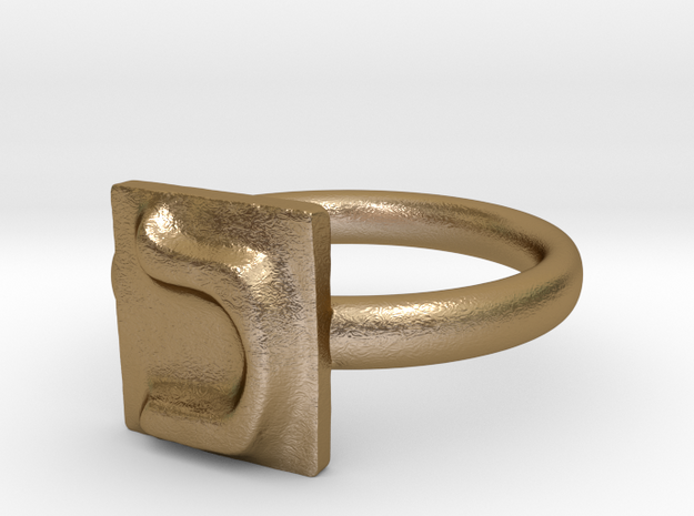 11 Kaf Ring in Polished Gold Steel: 7 / 54