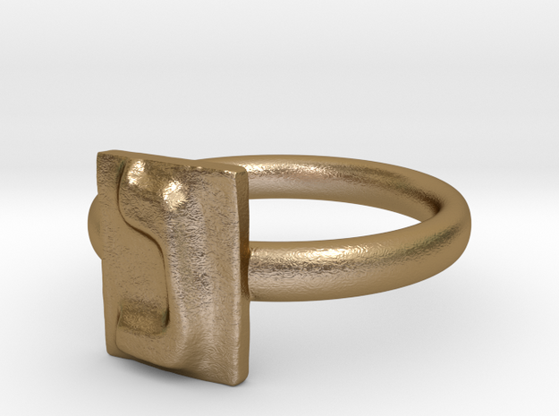 14 Nun Ring in Polished Gold Steel: 7 / 54