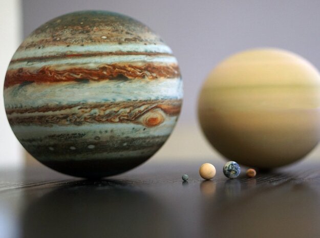 The 8 planets to scale, 1:1.5 billion in Full Color Sandstone