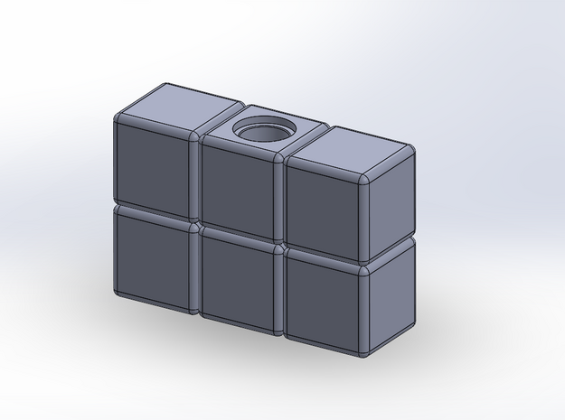 1x2x3 Rubiks Cube in White Natural Versatile Plastic