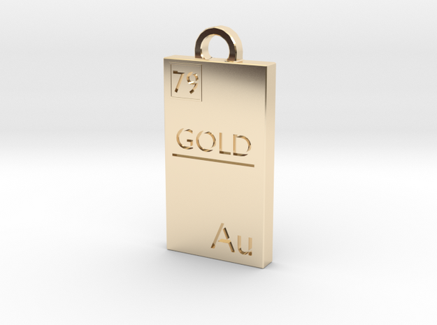 Gold Bar Pendant in 14k Gold Plated Brass