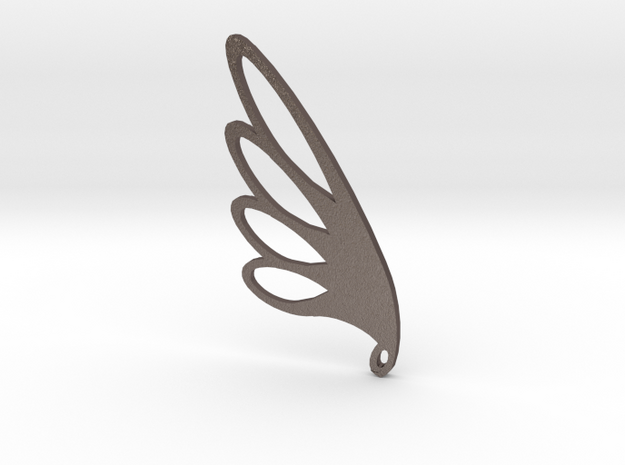 Feather Falling in Polished Bronzed Silver Steel