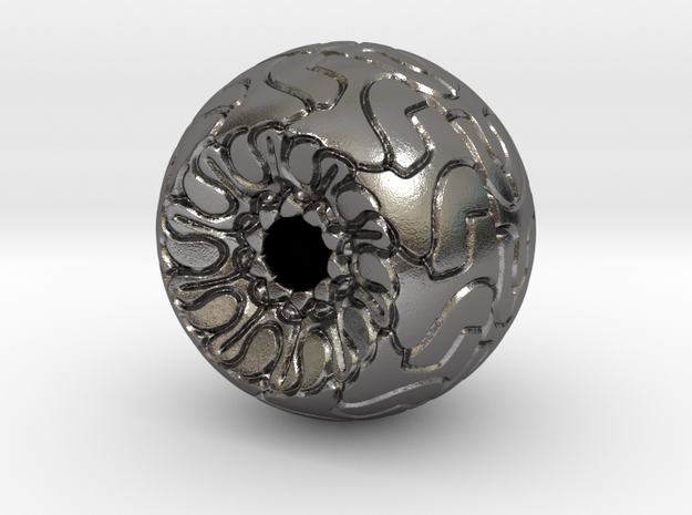 Ornamented Eyeball in Polished Nickel Steel