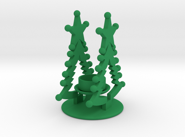 Christmas Theelight Holder 3 in Green Processed Versatile Plastic