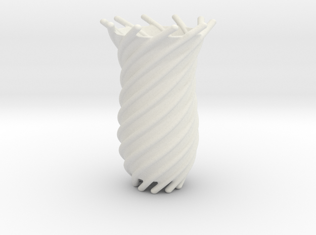 Spiral vase in White Natural Versatile Plastic