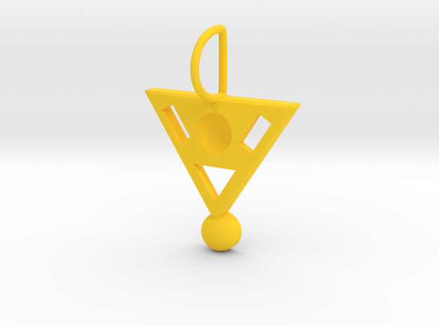 Geometric Meeting On A Triangle in Yellow Processed Versatile Plastic
