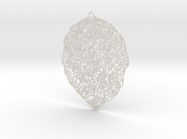 Aspen Leaf in White Natural Versatile Plastic