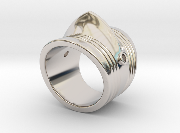 Couter Ring in Rhodium Plated Brass: 5.5 / 50.25
