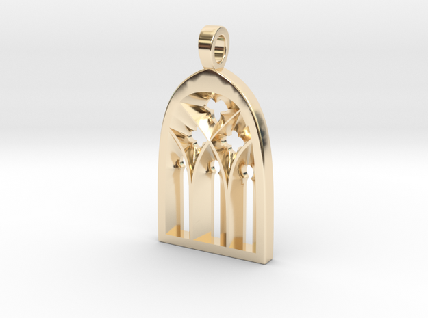 Cathedral Pendant in 14k Gold Plated Brass