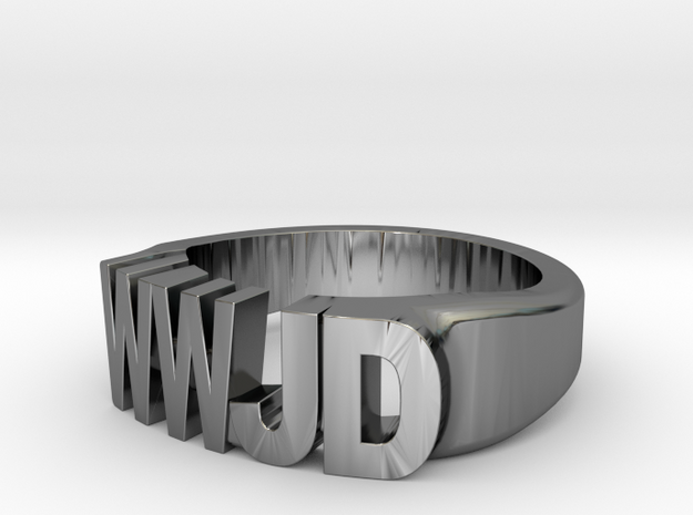 WWJD Size 11.5 in Fine Detail Polished Silver