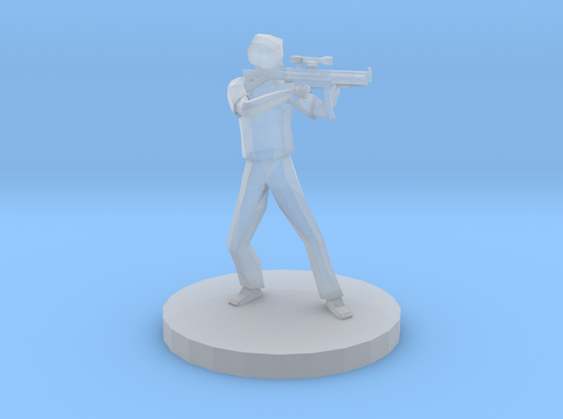 Secret Service Federal Agent With Assault Rifle in Smooth Fine Detail Plastic