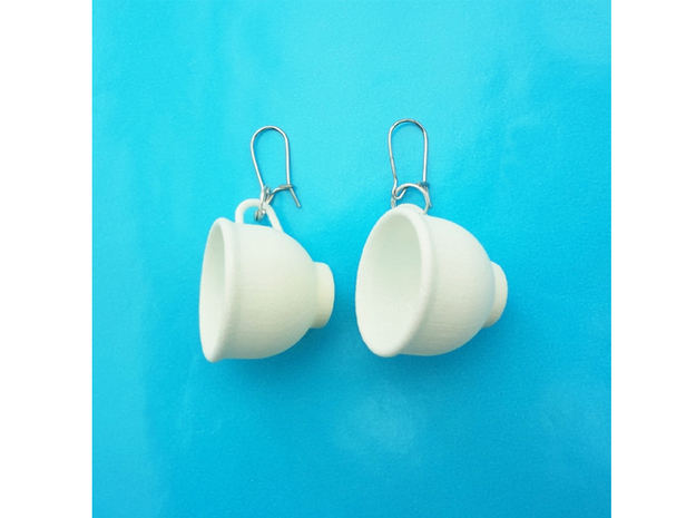 Earring Cup in White Natural Versatile Plastic