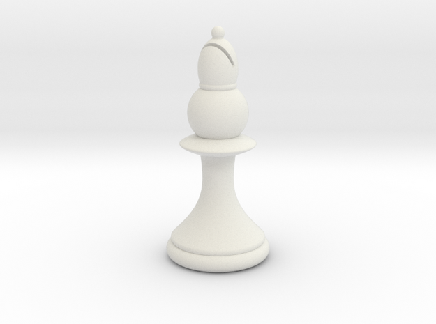 Pawns with Hats - Bishop in White Natural Versatile Plastic: Small