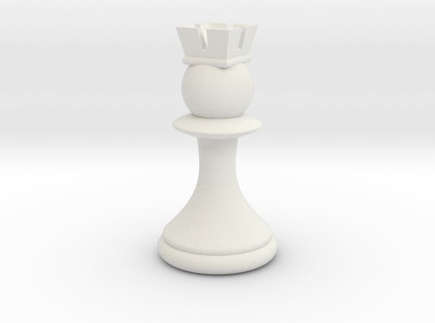 Pawns with Hats - Rook in White Natural Versatile Plastic: Small