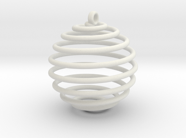 Spiral Sphere in White Natural Versatile Plastic