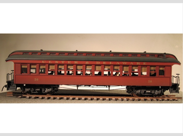 Wood Passenger Car 1885 S Scale 1/64 in Smooth Fine Detail Plastic