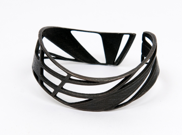 Triangulation Bracelet in Matte Black Steel
