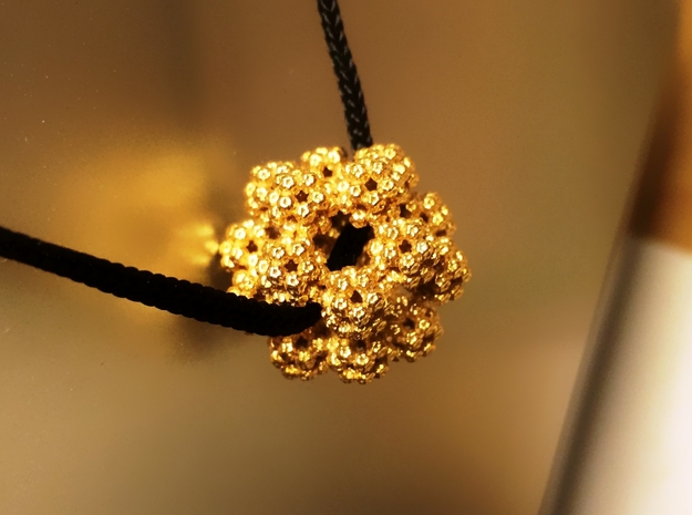 Fractal Dodecahedron Pendant in 18K Gold Plated