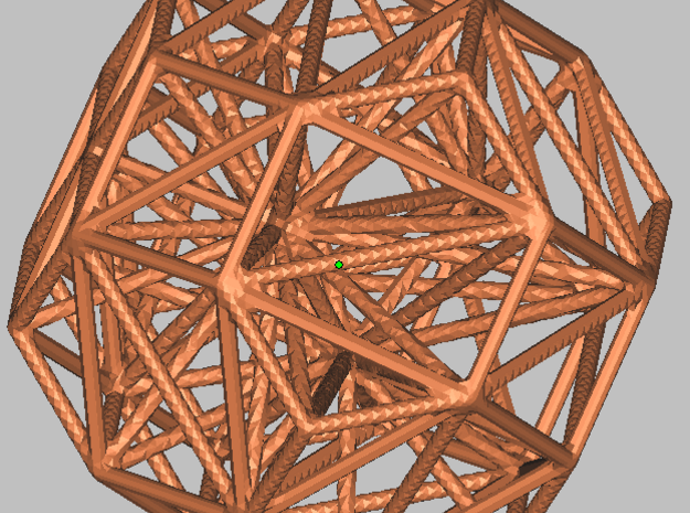 Polyhedron Graph in Orange Processed Versatile Plastic