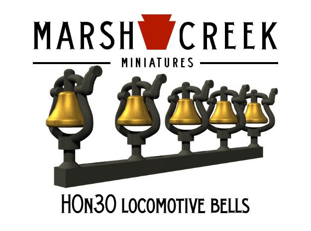HOn30 Small Bell (5) in Smoothest Fine Detail Plastic