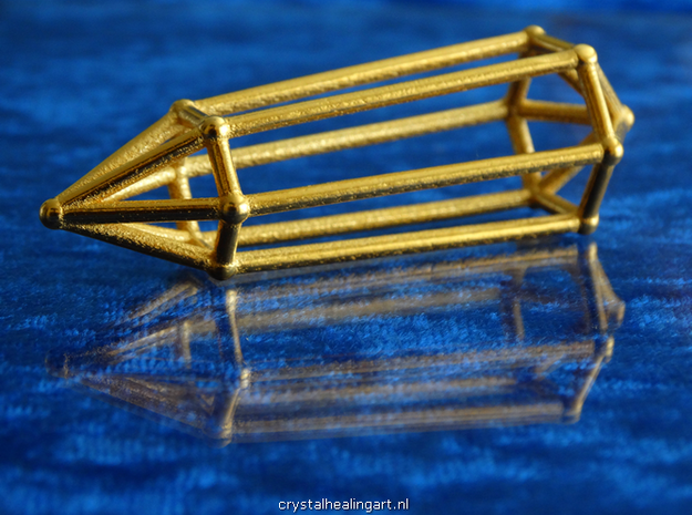 Phi Vogel Crystal - 6 sided in Polished Gold Steel
