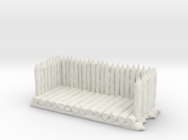 25-28mm scale Viking palisade gate balcony in White Natural Versatile Plastic