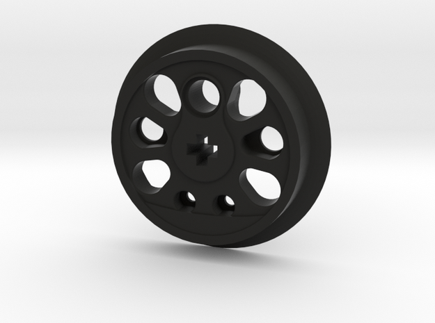Large Boxpok Flanged Driver - No Traction Groove in Black Natural Versatile Plastic