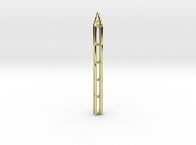 Pen Pendant X in 18k Gold Plated Brass