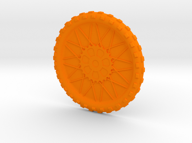 Motorcycle wheel and tire beverage coaster, large in Orange Processed Versatile Plastic