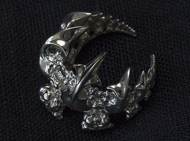 Fleur-de-lis Fractal Pendant in Polished Silver