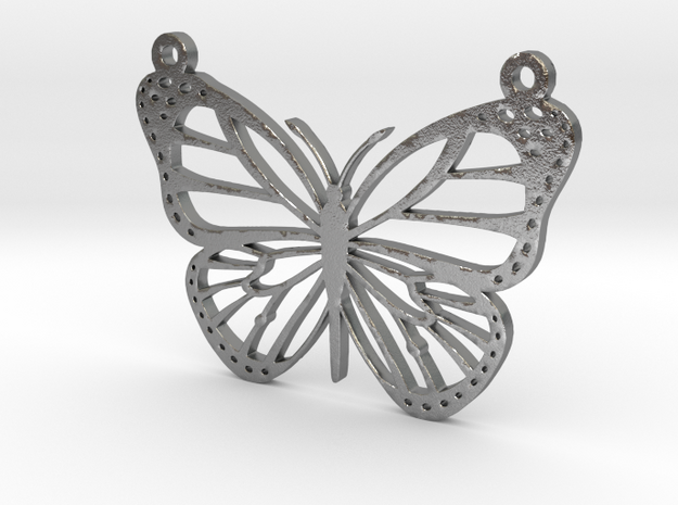 Butterfly 2 Necklace (1) in Natural Silver