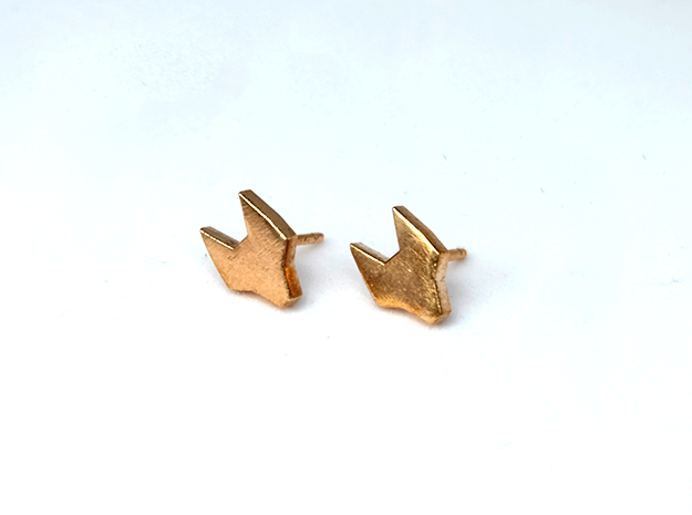 FOX Stud Earrings in Natural Bronze