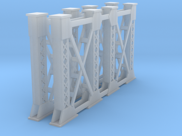 Two Steel Bridge Supports Z Scale in Smooth Fine Detail Plastic