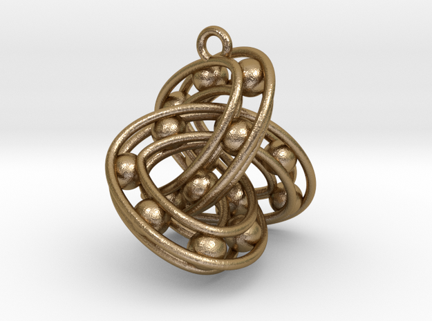 Trefoil-Parametrisch-Sieraad-Square in Polished Gold Steel