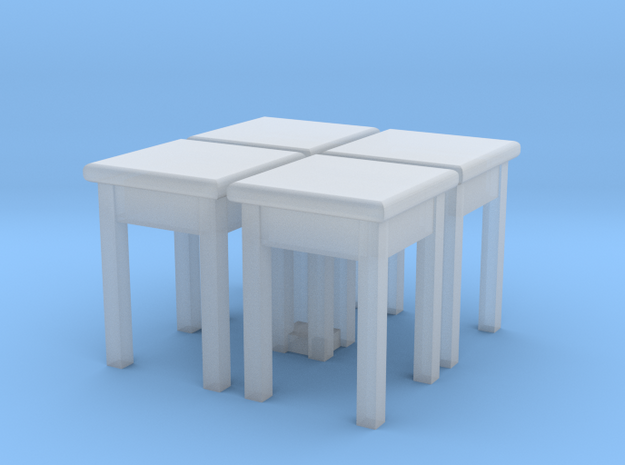 H0 Kitchen Stool 01 4 pcs. 1:87 in Smooth Fine Detail Plastic