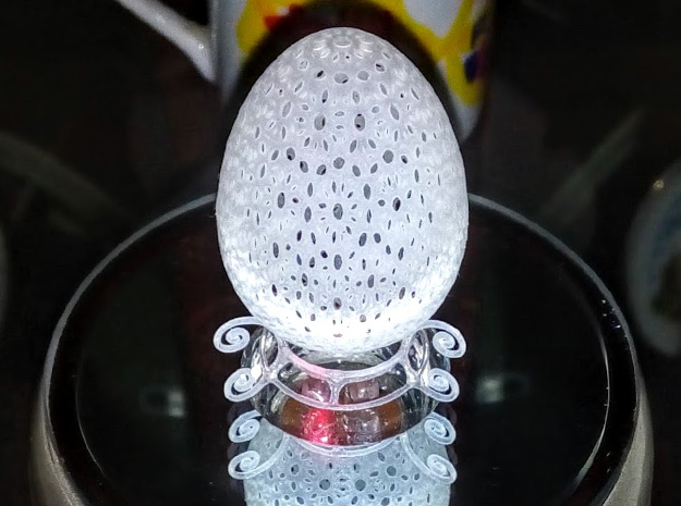 Beautiful Mini Ornamental Egg (4cm Tall) w/ stand  in Smoothest Fine Detail Plastic
