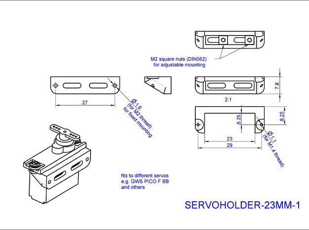 Servoholder-23mm-1-4pieces in White Natural Versatile Plastic