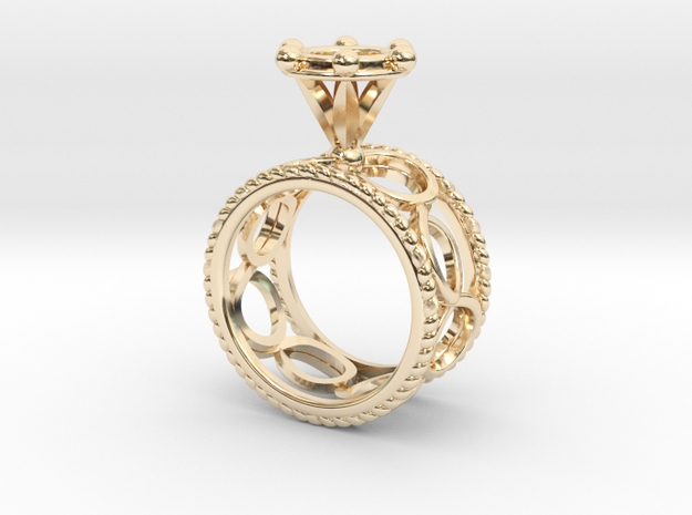 Ring Byzantinium Wide in 14k Gold Plated Brass: 5.5 / 50.25