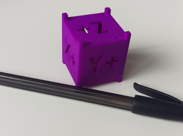 Mini Cubesat Reference Cube Model in Purple Processed Versatile Plastic